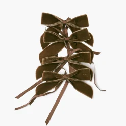 Chocolate Velvet Mini Bows (Set of 4)