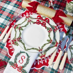 Christmas Garland Dinner & Starter Plates (Set of 8)