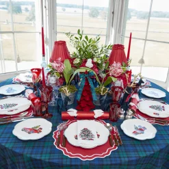 Christmas Tree White Linen Napkins (Set of 4)