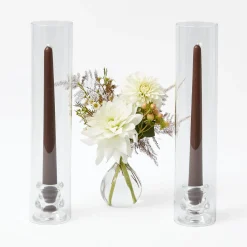 Claudia Glass Hurricane Candle Holder (Pair)