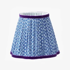 Cobalt & Purple Lotus Lampshade (18cm)