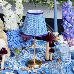 Cobalt & Purple Lotus Lampshade (18cm)