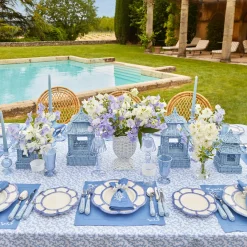 Coral Blue Linen Placemats (Set of 4)