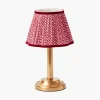 Corinthian Rechargeable Lamp with Red Lotus Shade (22cm)