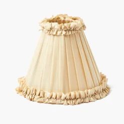 Corinthian Rechargeable Lamp with Cream Frilled Silk Shade (18cm)