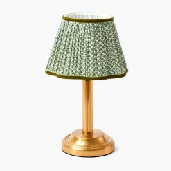 Corinthian Rechargeable Lamp with Olive Lotus Shade (22cm)