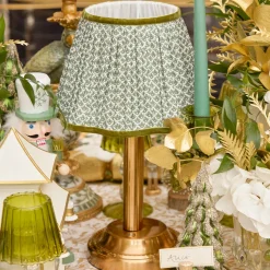 Corinthian Rechargeable Lamp with Olive Lotus Shade (22cm)