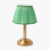 Corinthian Rechargeable Lamp with Green Lotus Shade (22cm)