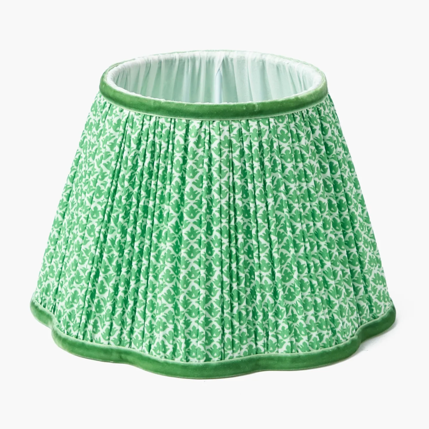 Corinthian Rechargeable Lamp with Green Lotus Shade (22cm)