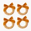 Corn Wreath with Mustard Velvet Bow (Set of 4)