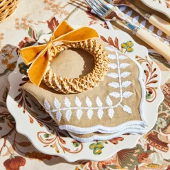 Corn Wreath with Mustard Velvet Bow (Set of 4)