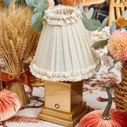 Cream Frilled Silk Lampshade (18cm)
