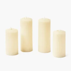 Cream LED Pillar Candle Set (Set of 4)