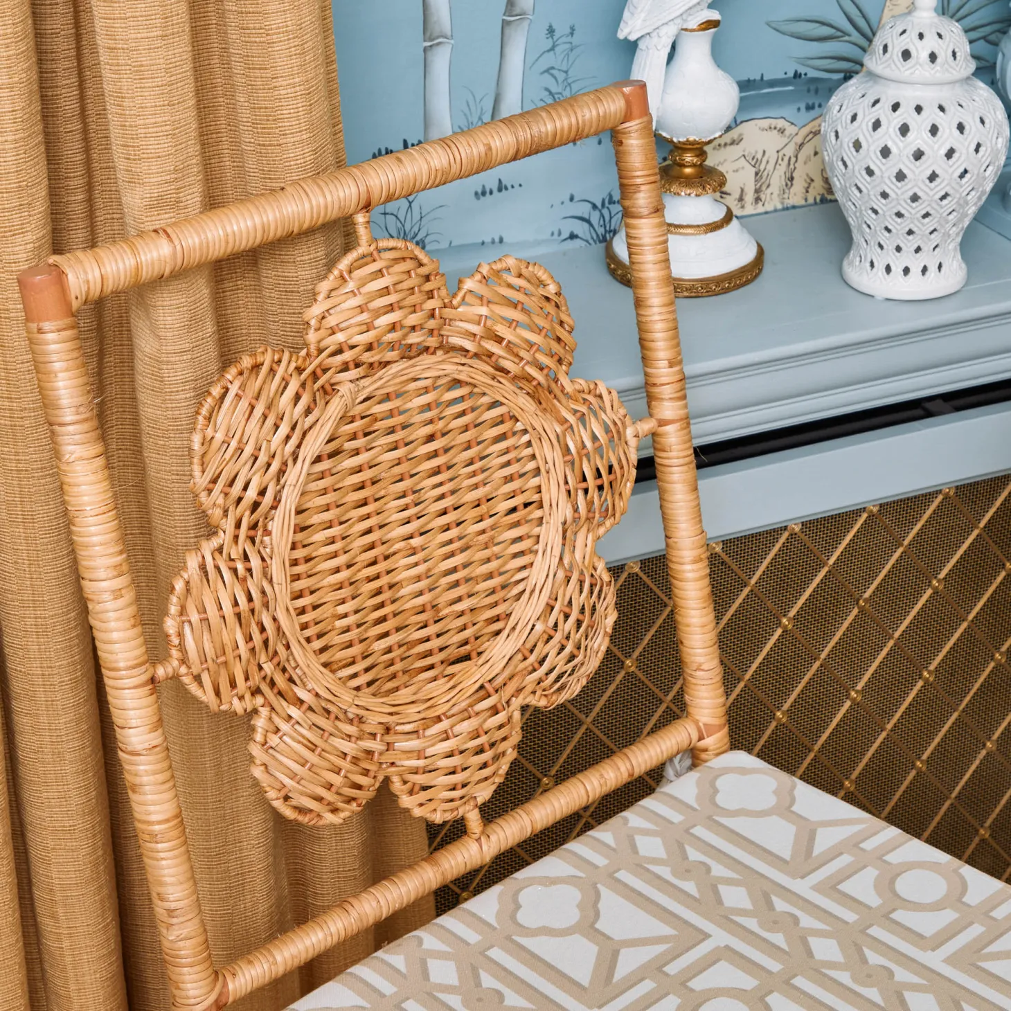 Daisy Rattan Chair with Pavilion Cushion