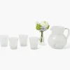 Dappled White Glasses & Jug Set