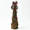 Decorative Festive Tree with Red & Green Tartan Bow