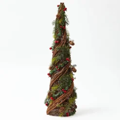 Decorative Festive Tree with Red & Green Tartan Bow