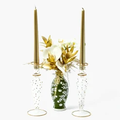 Dotty Gold Candle Holder (Pair)