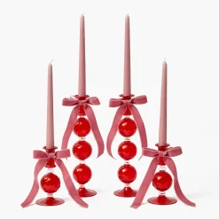 Dusty Pink Velvet Bow (Set of 4) - 20cm