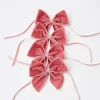 Dusty Pink Velvet Napkin Bows (Set of 4)