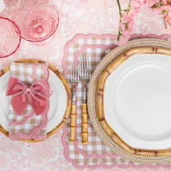 Dusty Pink Velvet Napkin Bows (Set of 4)