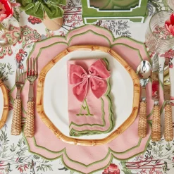 Dusty Pink Velvet Napkin Bows (Set of 4)