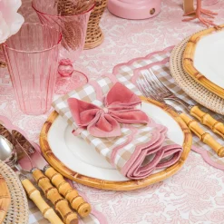 Dusty Pink Velvet Napkin Bows (Set of 4)