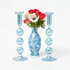 Eden Blue Candle Holder (Pair)