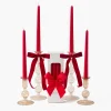 Eden Chestnut Ribboned Candle Set (Red)