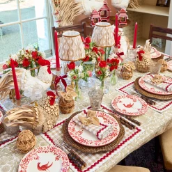 Eden Chestnut Ribboned Candle Set (Red)