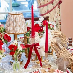 Eden Chestnut Ribboned Candle Set (Red)