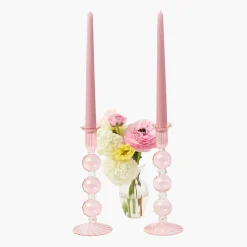 Eden Pink Candle Holder (Pair)