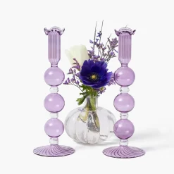 Eden Purple Candle Holder (Pair)