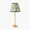 Edie Tall Rechargeable Lamp with Olive & Chocolate Ikat Shade (18cm)