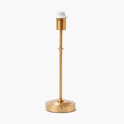 Edie Tall Rechargeable Lamp with Olive & Chocolate Ikat Shade (18cm)