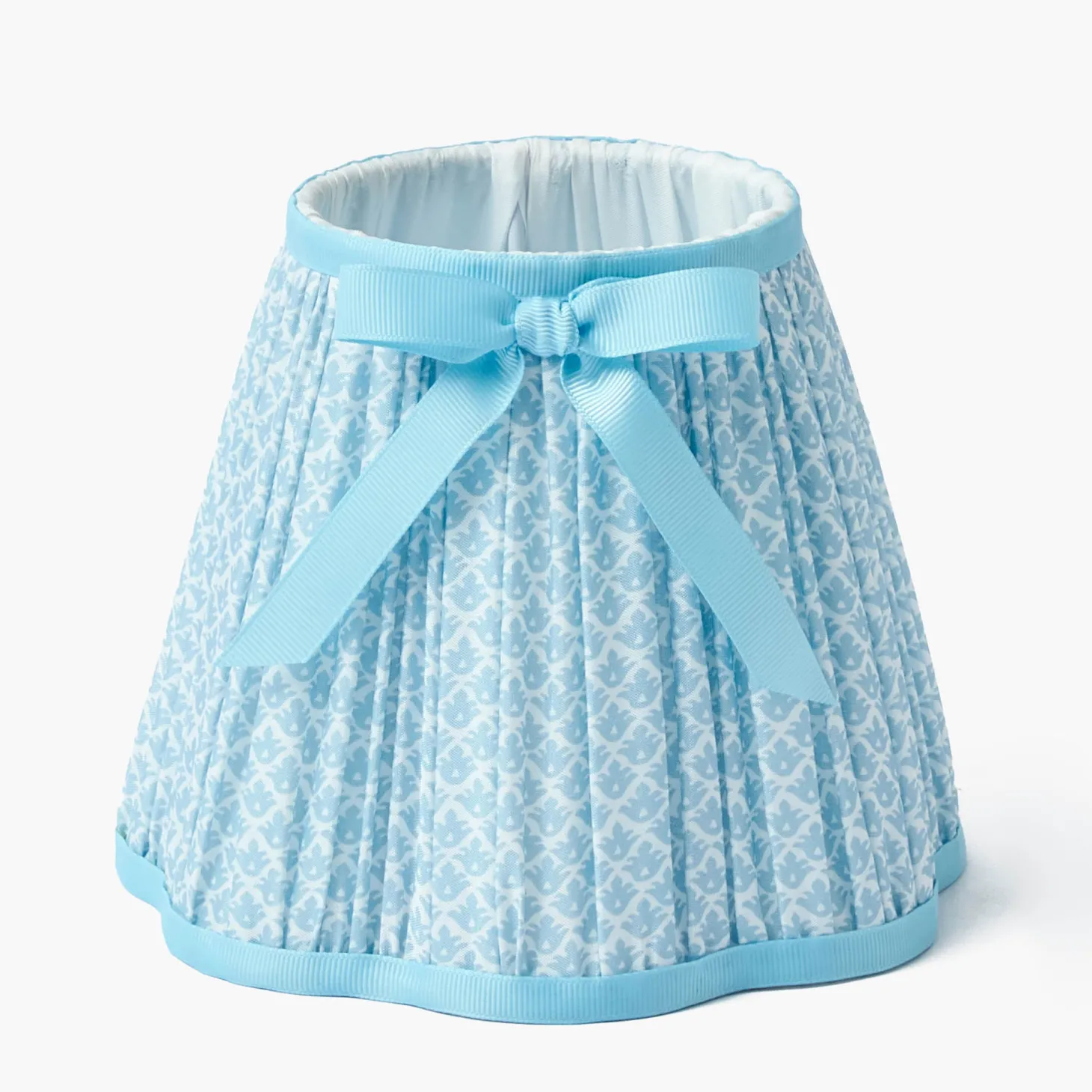 Edie Tall Rechargeable Lamp with Soft Blue Lotus Bow Shade (18cm)