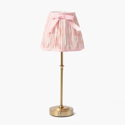Edie Tall Rechargeable Lamp with Pink Ikat Bow Shade (18cm)