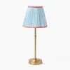Edie Tall Rechargeable Lamp with Soft Blue & Coral Lotus Shade (18cm)