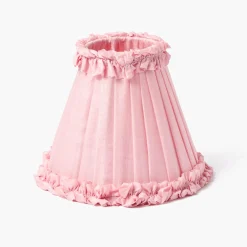 Edie Tall Rechargeable Lamp with Pale Pink Frilled Silk Shade (18cm)