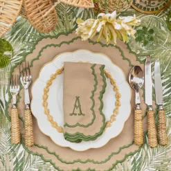 Edith Sand & Green Napkins (Set of 4)