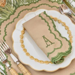 Edith Sand & Green Napkins (Set of 4)