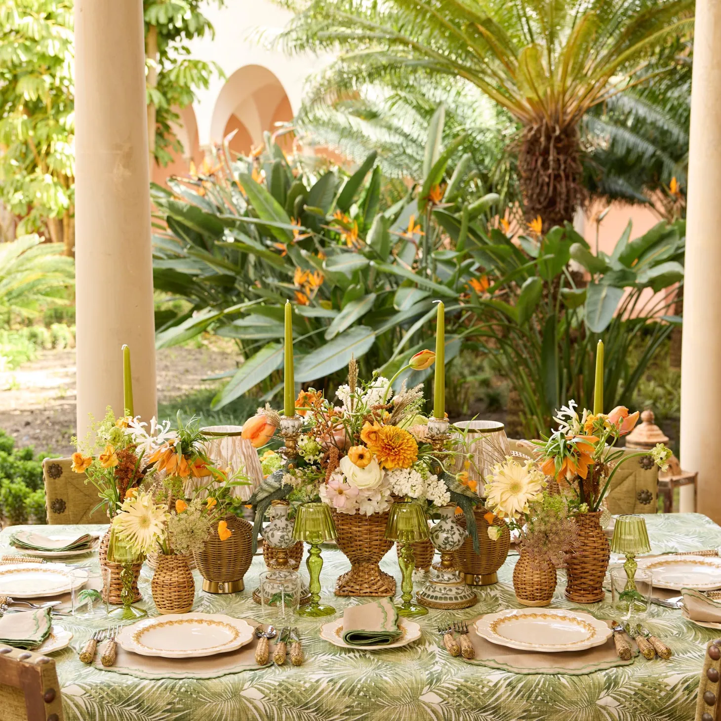 Edith Sand & Green Napkins (Set of 4)