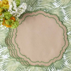 Edith Sand & Green Placemats (Set of 4)