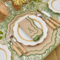 Edith Sand & Green Placemats (Set of 4)