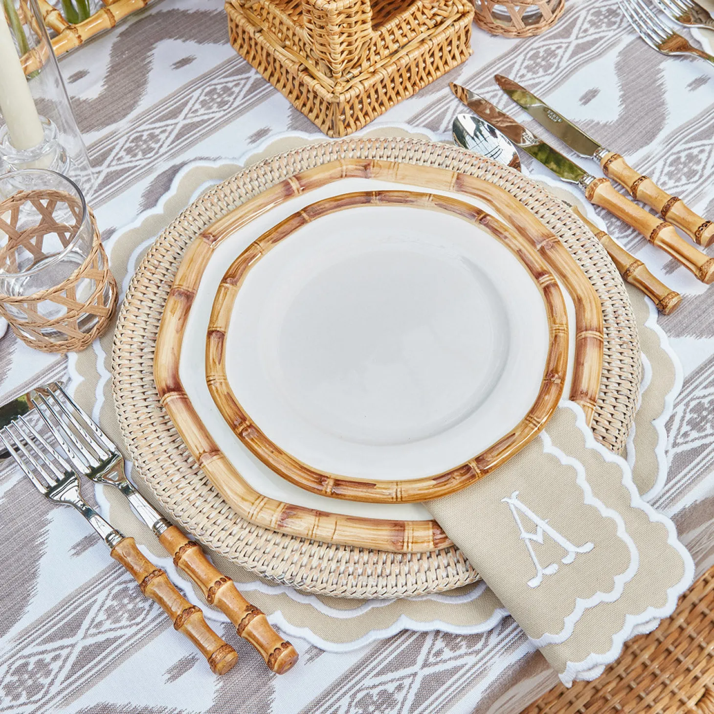Edith Sand Placemats & Napkins (Set of 4)