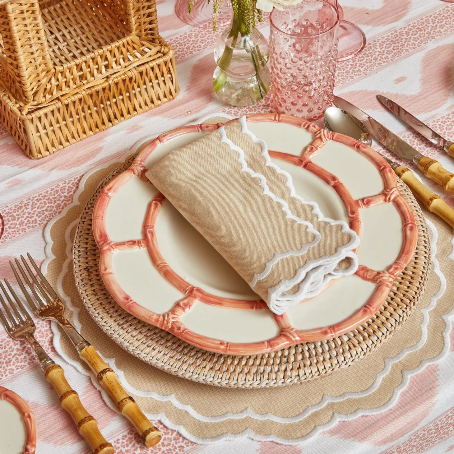 Edith Sand Placemats & Napkins (Set of 4)