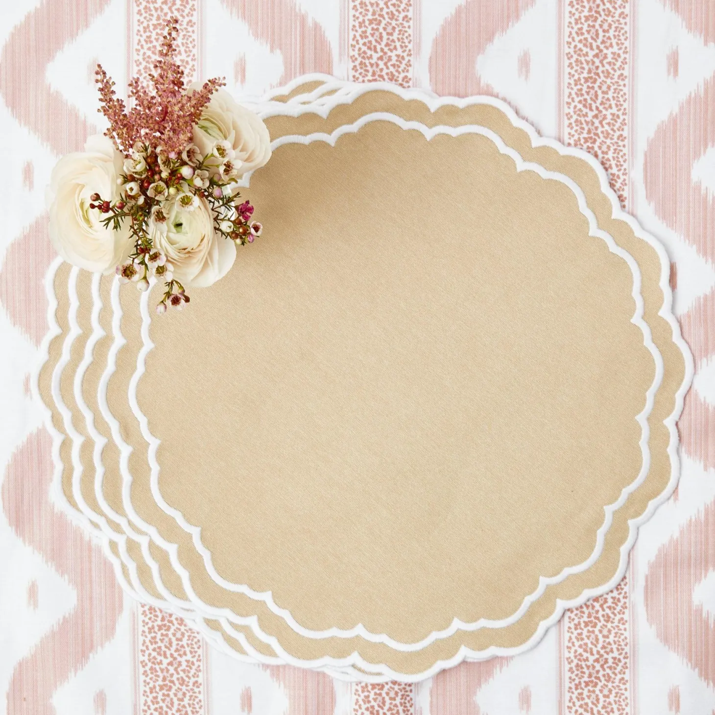 Edith Sand Placemats & Napkins (Set of 4)
