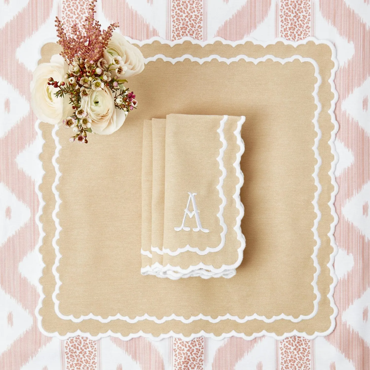 Edith Sand Placemats & Napkins (Set of 4)