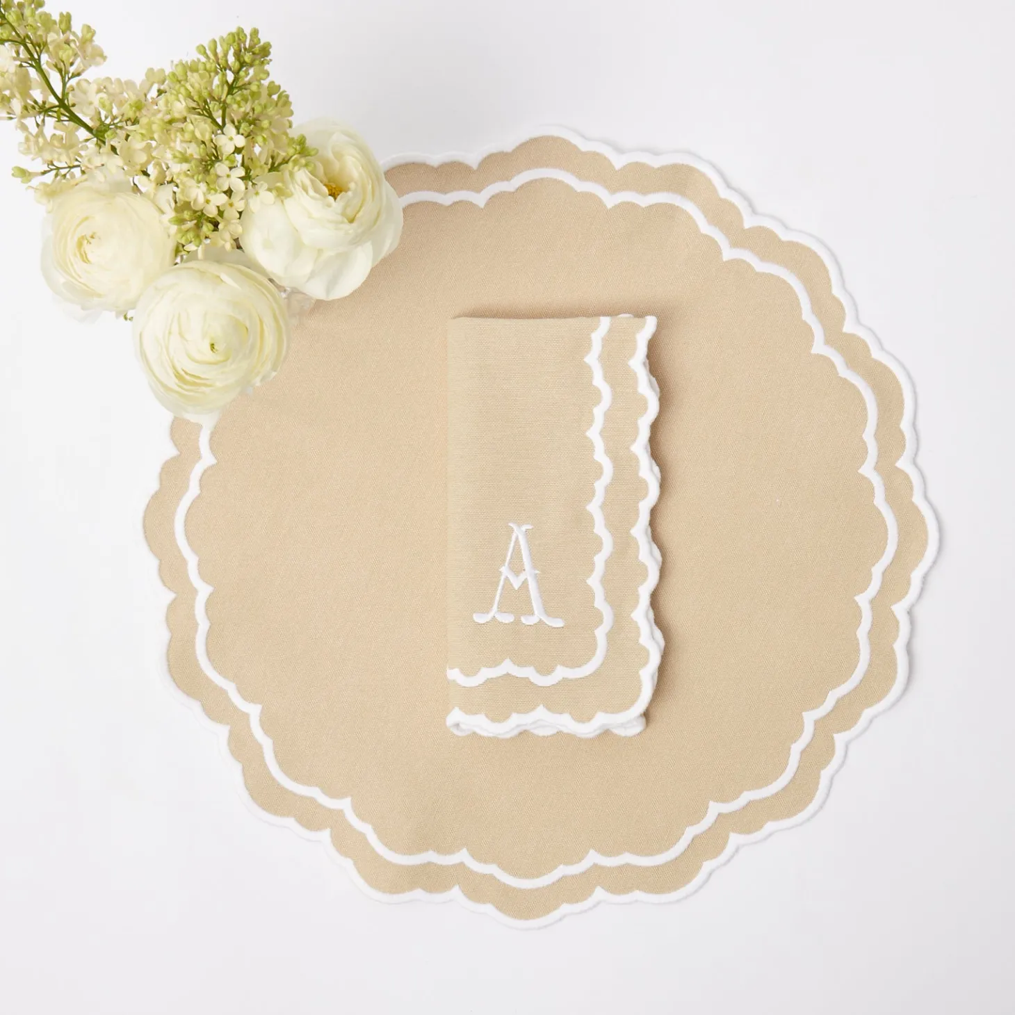 Edith Sand Placemats & Napkins (Set of 4)