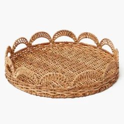 Elena Rattan Round Tray